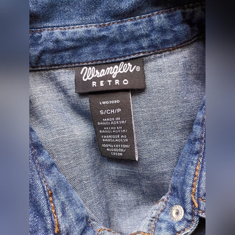 Wrangler Denim Long Sleeve Shirt Dress Blue - Picture 6 of 7
